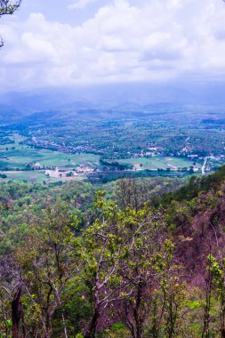 Tayland 'ın Lampang eyaletindeki Pan şehrinin en iyi manzarası