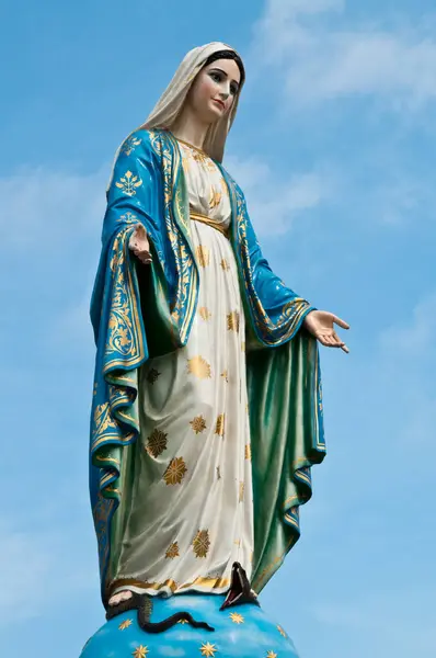 stock image Virgin mary statue at Chantaburi province, Thailand.