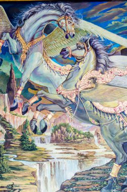 Tayland tarzı resim, tapınak duvarında, Tayland