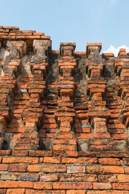 Eski tuğla duvarların arka planı, Tayland