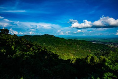 Dağ manzarası Doi Tung bakış açısından, Chiang Rai vilayeti.