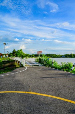 PHAYAO, THAILAND - August 12, 2020 : Check in point of Rong Tio Reservoir in Phu Kam Yao district, Phayao province.