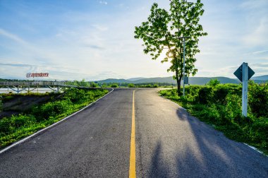 PHAYAO, THAILAND - August 12, 2020 : Check in point of Rong Tio Reservoir in Phu Kam Yao district, Phayao province.