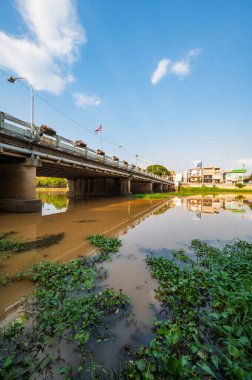 CHIANG MAI, THAILAND - May 6, 2020 : Ping River and Nawarat Bridge in Chiang Mai Province, Thailand.