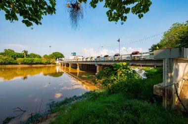 CHIANG MAI, THAILAND - May 6, 2020 : Ping River and Nawarat Bridge in Chiang Mai Province, Thailand.