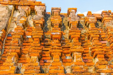 Eski tuğla duvarların arka planı, Tayland