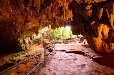Entrance of Thamluang cave in Thamluang Khunnam Nangnon National Park, Thailand.