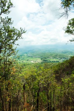 Tayland 'ın Lampang eyaletindeki Pan şehrinin en iyi manzarası