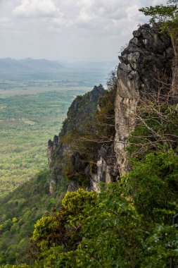 Tayland 'ın Lampang bölgesindeki ağaçlar, mağaralar ve Pan şehri.