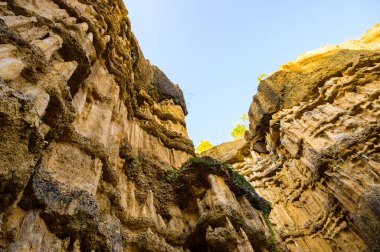 Pha Chor, the rocky cliffs are shaped like huge walls and pillars in Mae Wang National Park, Chiang Mai Province.