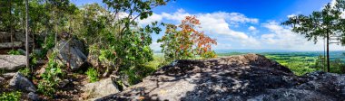 Panorama View of Pha Hua Reua Cliff with Mountain View in Phayao Province, Thailand.
