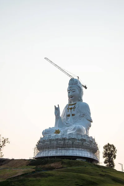 stock image Quan Yin statue under construction at Huay Plakang temple, Thailand