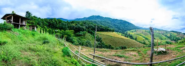 Panorama View of Pa Bong Piang Rice Terraces at Chiang Mai Province, Thailand.