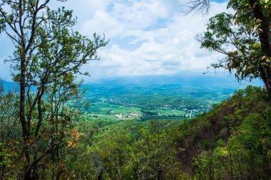 Tayland 'ın Lampang eyaletindeki Pan şehrinin en iyi manzarası