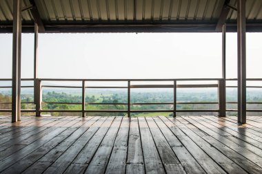 Doğal manzaralı ahşap zemin, Tayland