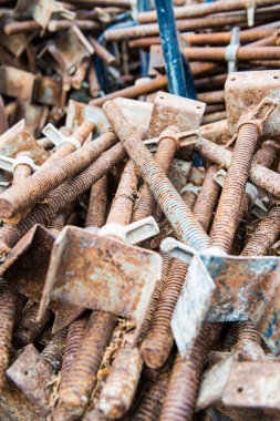 Stock of U head jack in construction site, Thailand