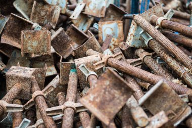 Stock of U head jack in construction site, Thailand