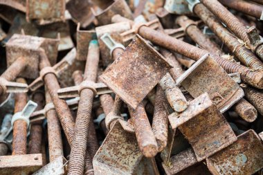 Stock of U head jack in construction site, Thailand