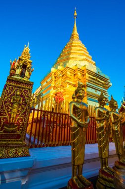 Wat Phrathat Doi Suthep tapınağının manzarası Chiang Mai, Tayland.