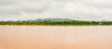 Panorama View of Mekong River in Chiang Saen District, Chiang Rai Province.