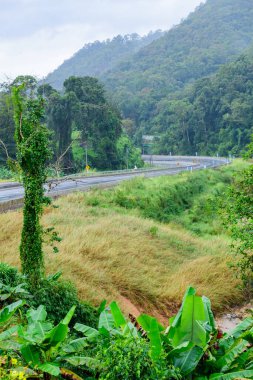 Highway in Rain at Chiangmai Province, Thailand.