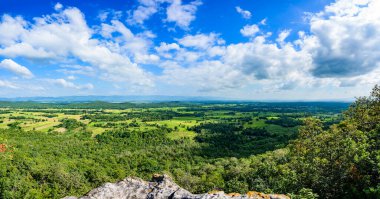 Panorama View of Pha Hua Reua Cliff with Mountain View in Phayao Province, Thailand.