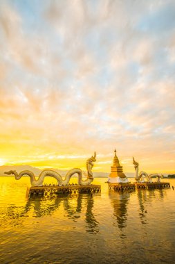 Beyaz Naga heykeli Kwan Phayao, Tayland 'da.