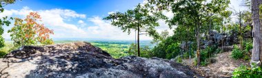 Panorama View of Pha Hua Reua Cliff with Mountain View in Phayao Province, Thailand.