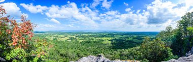 Panorama View of Pha Hua Reua Cliff with Mountain View in Phayao Province, Thailand.