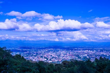Chiangmai şehri Tayland 'a bakıyor..
