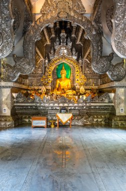 CHIANG MAI, THAILAND - April 15, 2020 : Beautiful Buddha Statue in Wat Sri Suphan (Silver Temple), Mai Province.