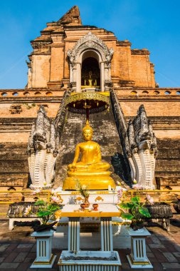 Tayland 'daki antik Varaviharn tapınağı Chediluang pagoda.