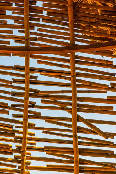 Bambu rendeliyor mavi gökyüzü, Tayland.