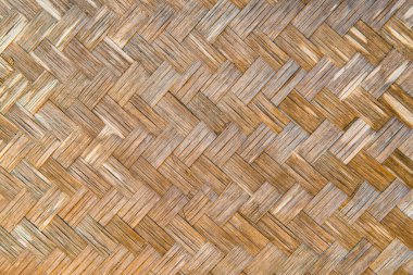 Örülmüş bambu duvarının arka planı, Tayland.