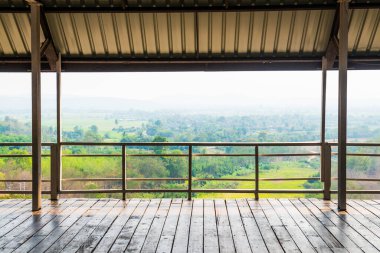 Doğal manzaralı ahşap zemin, Tayland