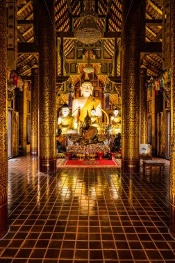 CHIANG MAI, THAILAND - April 10, 2020 : White Buddha Statue or Luang Pho Khao in Chiang Mai Province, Thailand.
