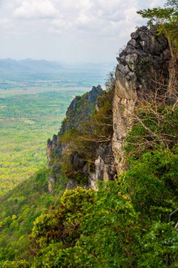 Tayland 'ın Lampang bölgesindeki ağaçlar, mağaralar ve Pan şehri.
