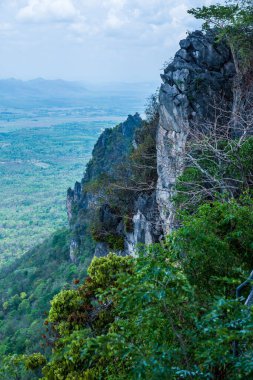 Tayland 'ın Lampang bölgesindeki ağaçlar, mağaralar ve Pan şehri.