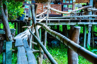 Tayland 'ın Pua bölgesinde küçük bir köprü..