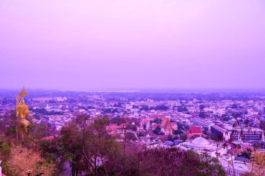 NAKHONSAWAN, THAILAND - January 24, 2020 : Aerial view of Nakhon Sawan cityscape, Thailand.