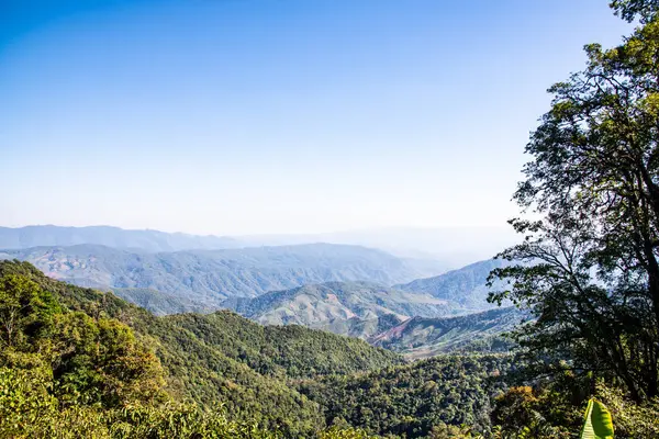 Mountain view at 1715 view point in Nan province, Thailand.