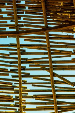 Bambu rendeliyor mavi gökyüzü, Tayland.