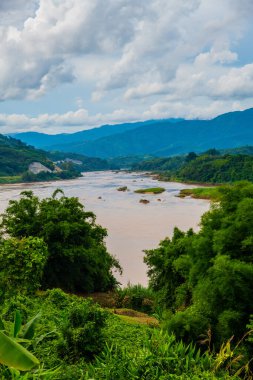 Mekong nehrinin doğal manzarası, Tayland.