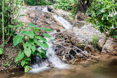 Water Flowing at Mae Kampong Waterfall, Thailand. clipart