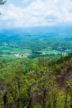Tayland 'ın Lampang eyaletindeki Pan şehrinin en iyi manzarası