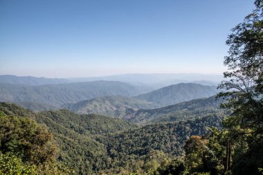 Mountain view at 1715 view point in Nan province, Thailand. clipart