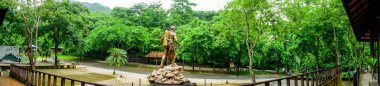 CHIANG RAI, THAILAND - July 18, 2020 : Panorama View of Saman Kunan Monument at Thamluang Khunnam Nangnon National Park, Chiang Rai province. clipart