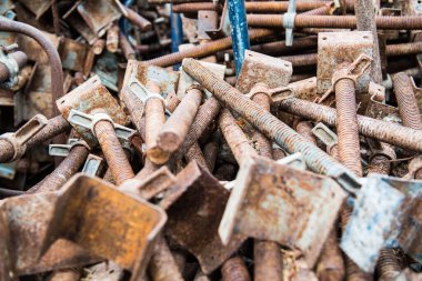 Stock of U head jack in construction site, Thailand