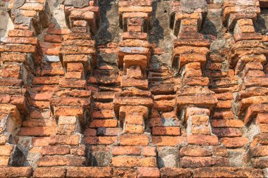 Eski tuğla duvarların arka planı, Tayland