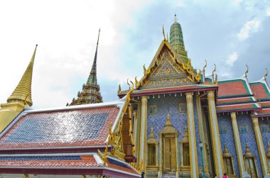 Wat Phra Kaew tapınağının manzarası, Tayland.